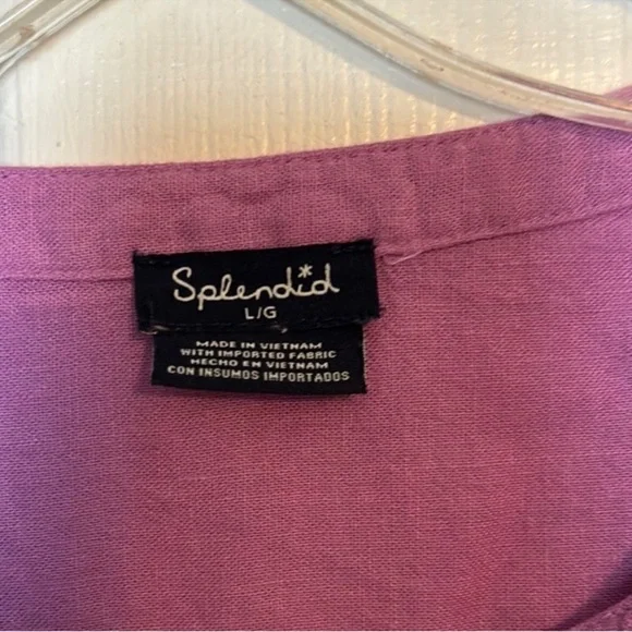 Splendid Purple Cap Sleeve Blouse Relaxed Fit - Picture 3 of 3